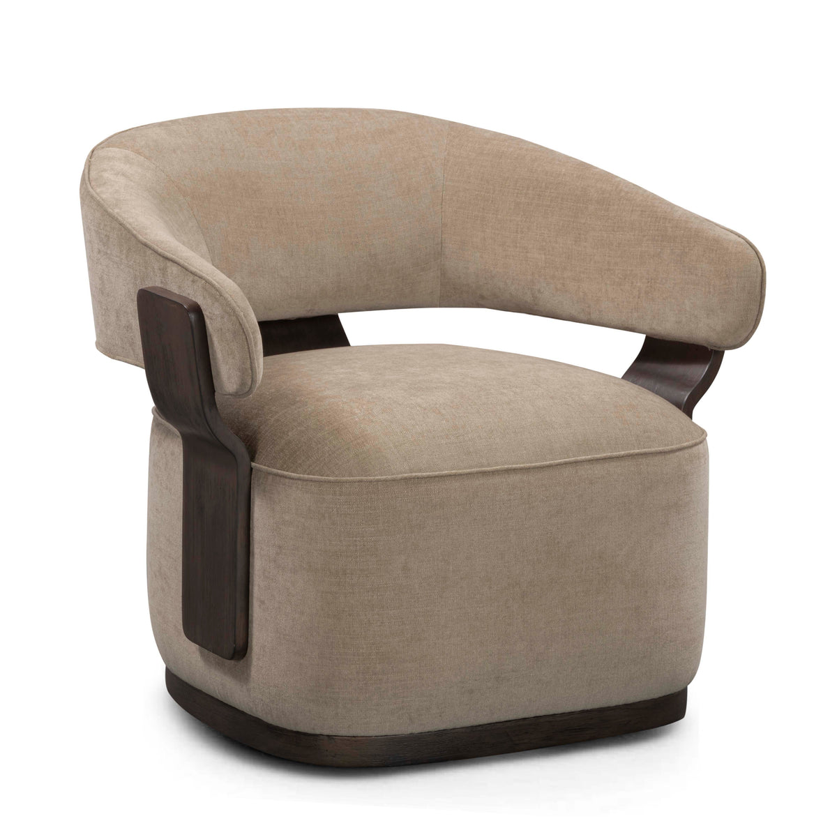 Madison Linen Performance Chenille Swivel Accent Chair in Stone by TOV Furniture – photo 1 of 8