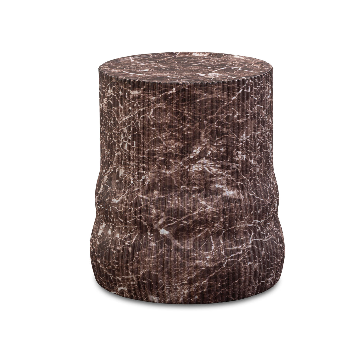 Cilla Red Faux Levanto Marble Indoor/Outdoor Concrete Side Table by TOV Furniture – photo 1 of 6
