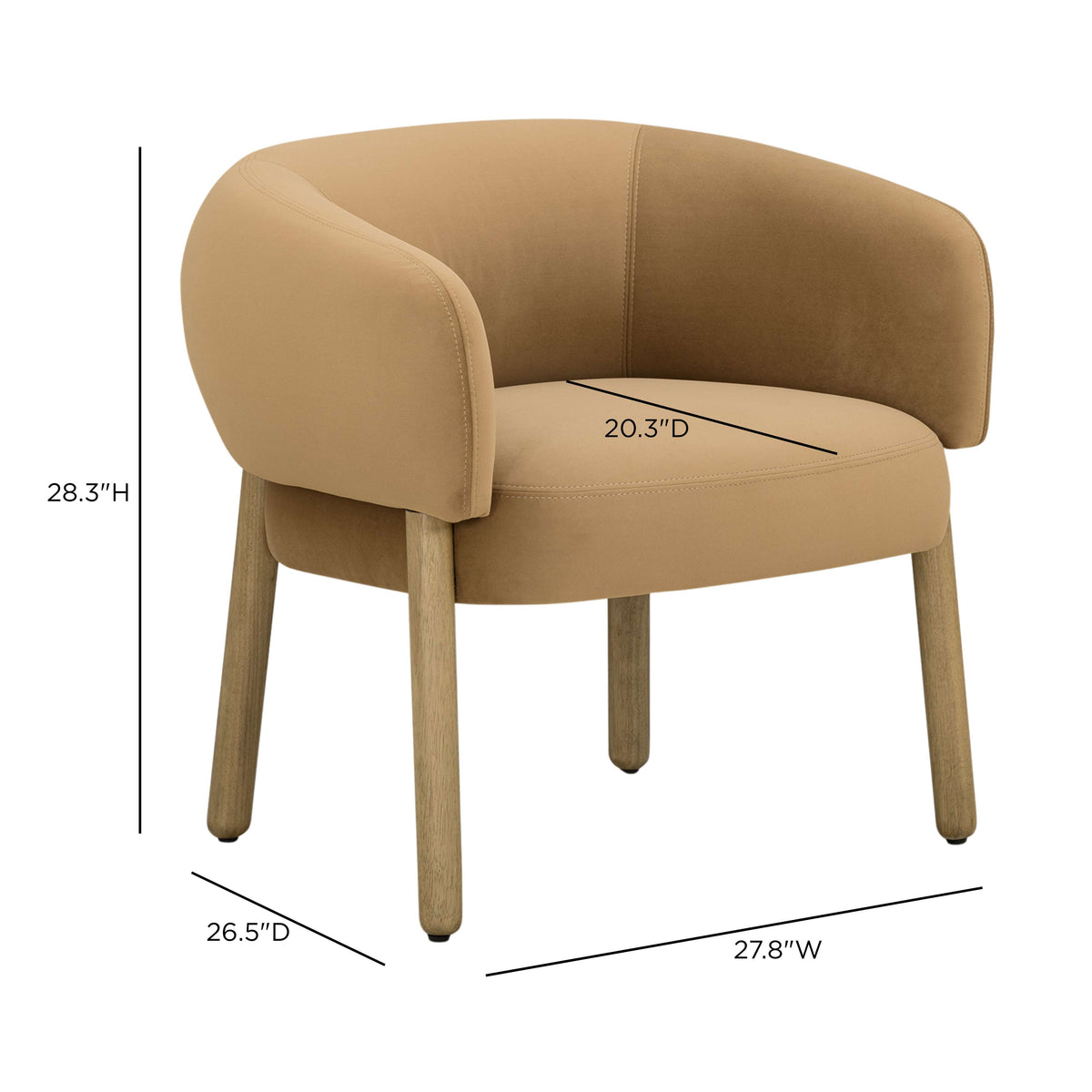 Foxy Camel Performance Velvet Accent Chair by TOV Furniture – photo 8 of 8