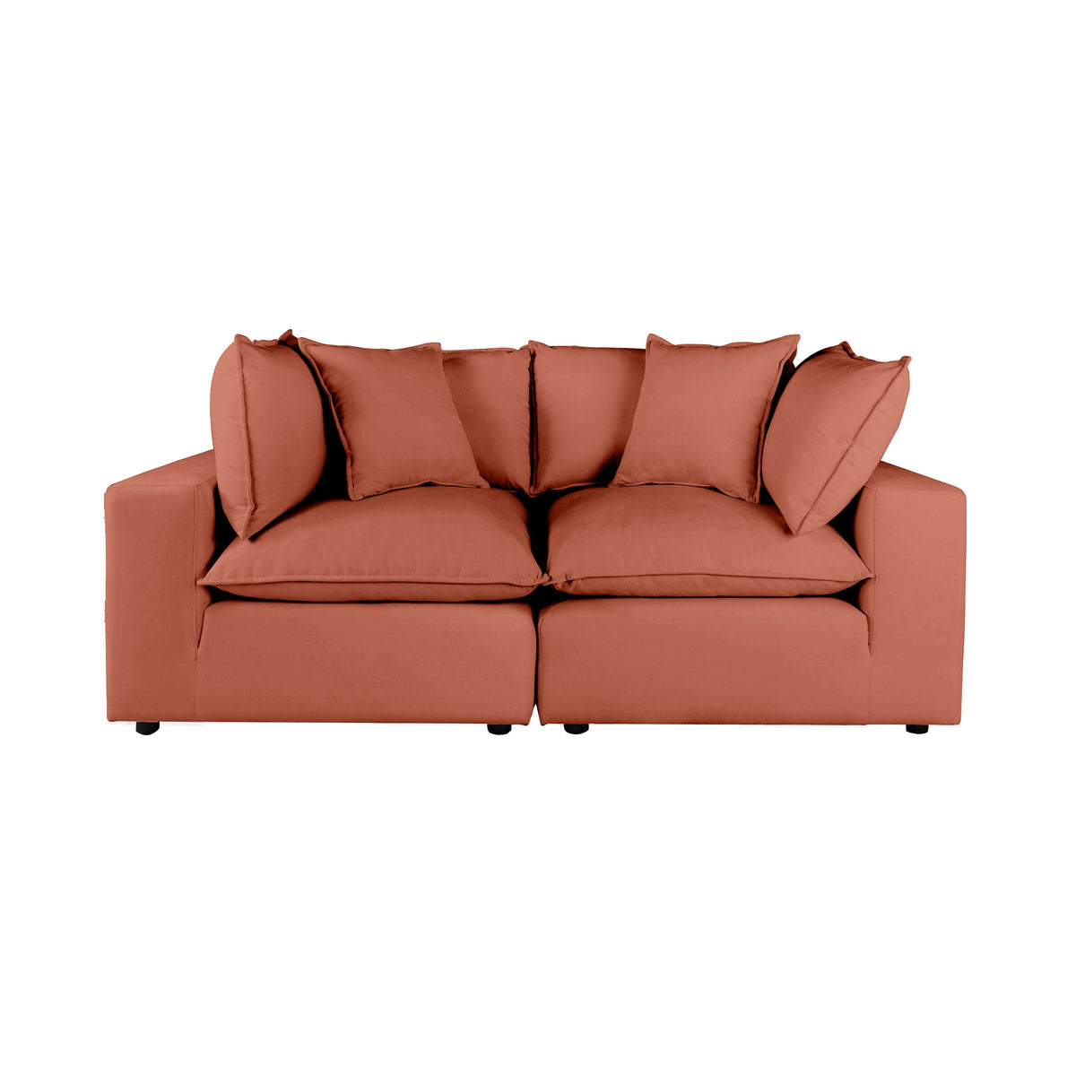 Cali 80" Rust Performance Fabric Modular Loveseat by TOV Furniture – photo 1 of 7