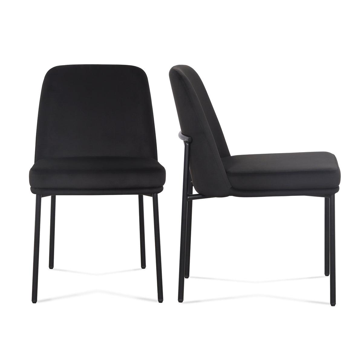 Sydney Black Performance Velvet Dining Chair - Set of 2 by TOV Furniture – photo 1 of 7