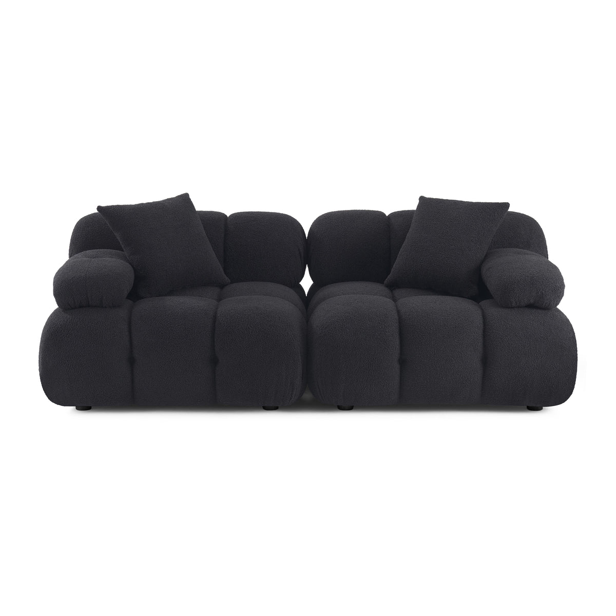 Calliope Black Performance Vegan Shearling Modular Loveseat by TOV Furniture – photo 1 of 6