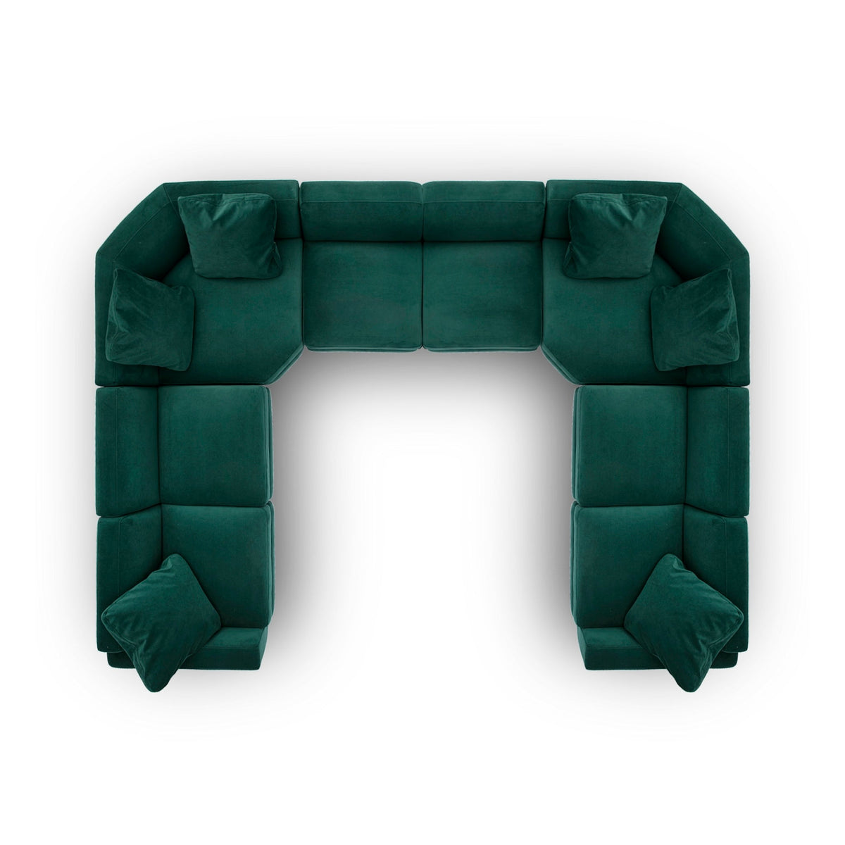 Perry Deep Green Performance Velvet Modular Large U-Sectional by TOV Furniture – photo 5 of 6