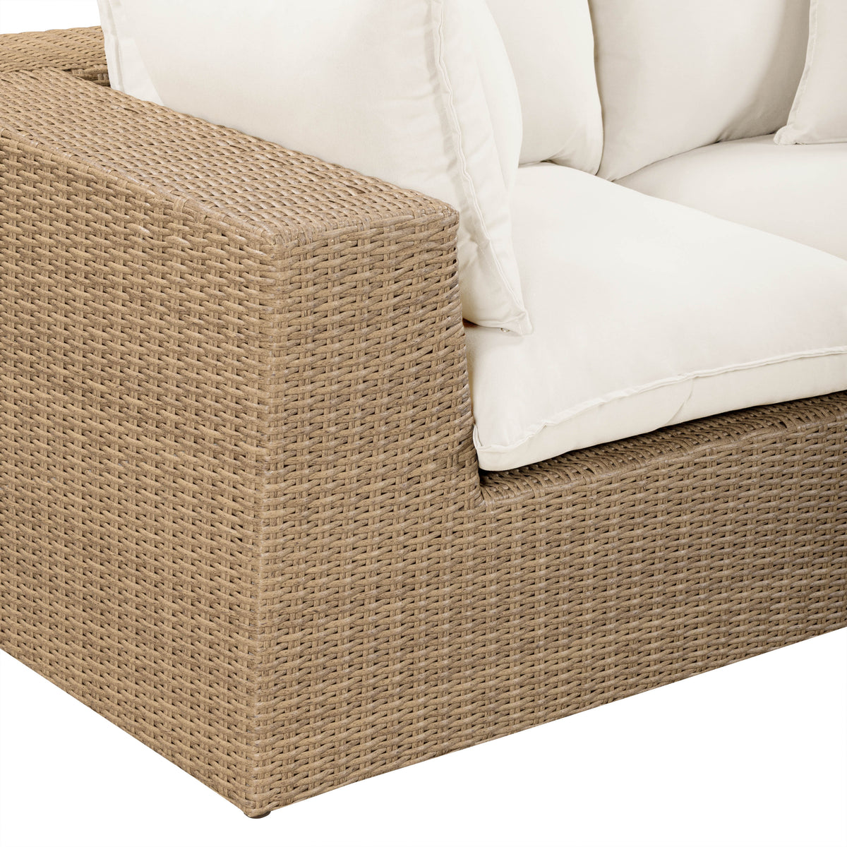 Cali Natural Performance Fabric & Brown Wicker Modular Outdoor Loveseat by TOV Furniture – photo 4 of 6