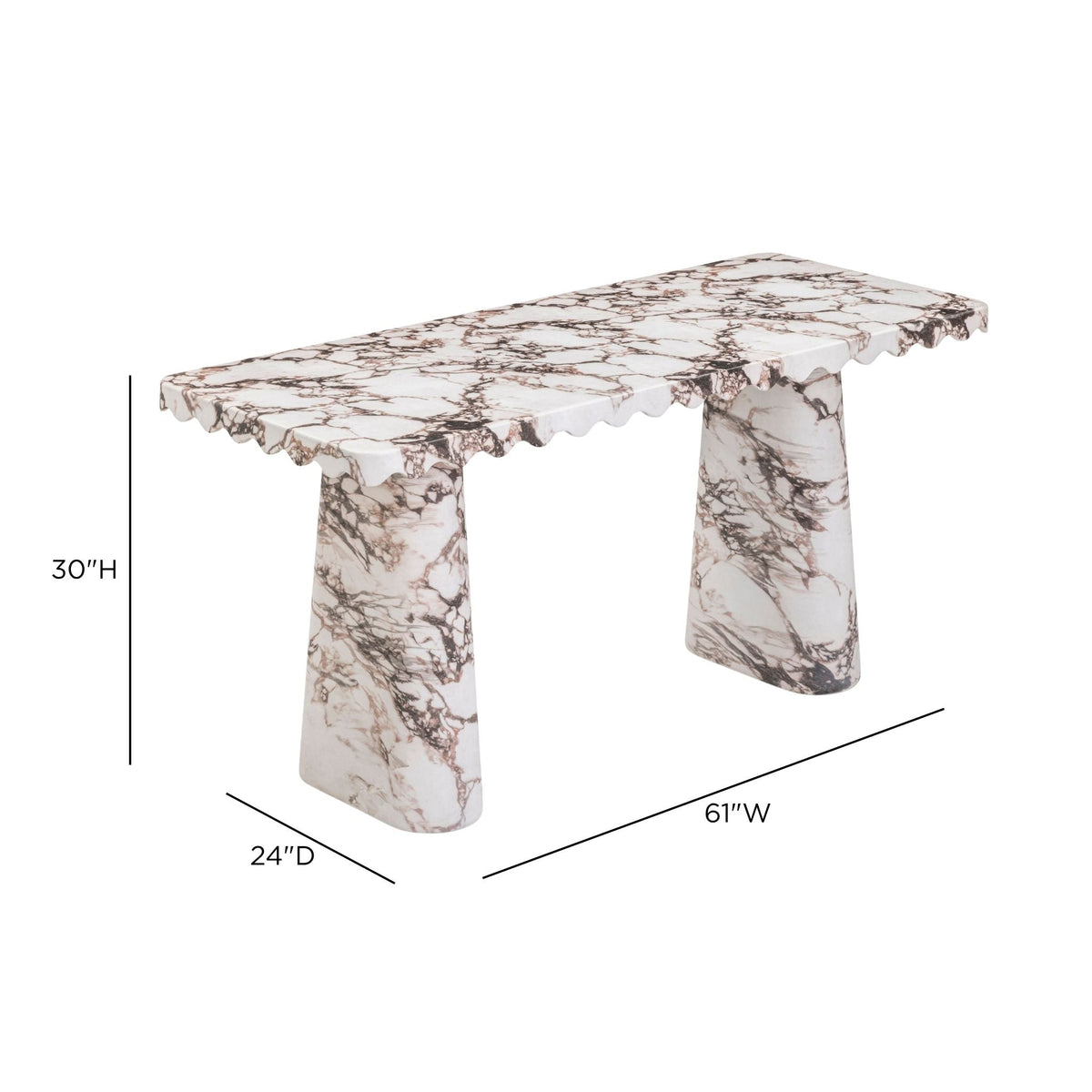 Janice 61" Faux Breccia Marble Console Desk by TOV Furniture – photo 6 of 6
