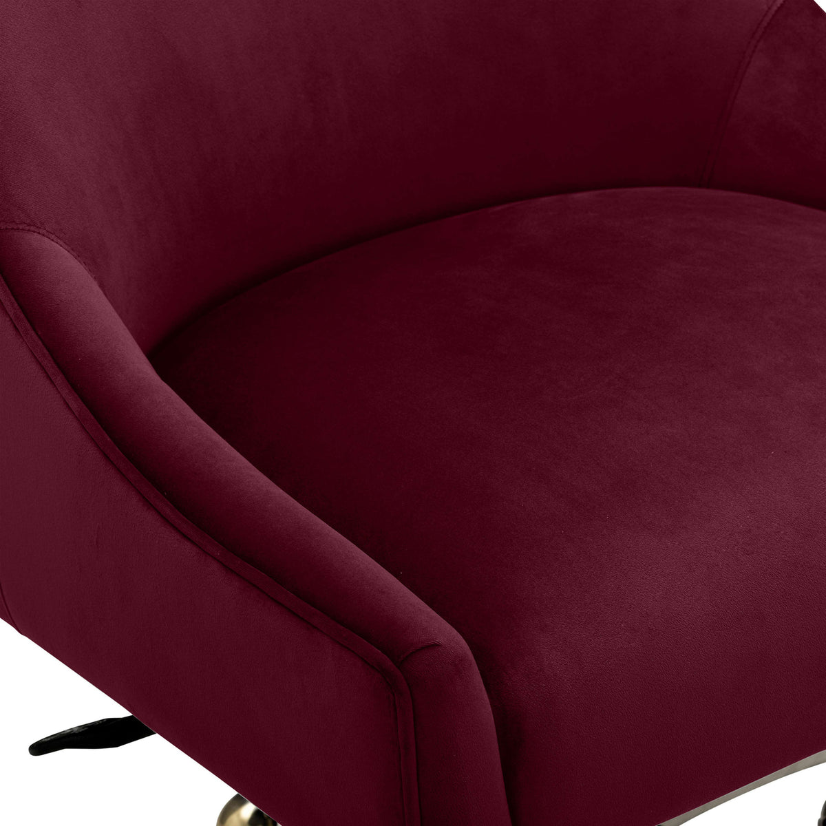 Beatrix Burgundy Performance Velvet Office Swivel Chair by TOV Furniture – photo 6 of 7