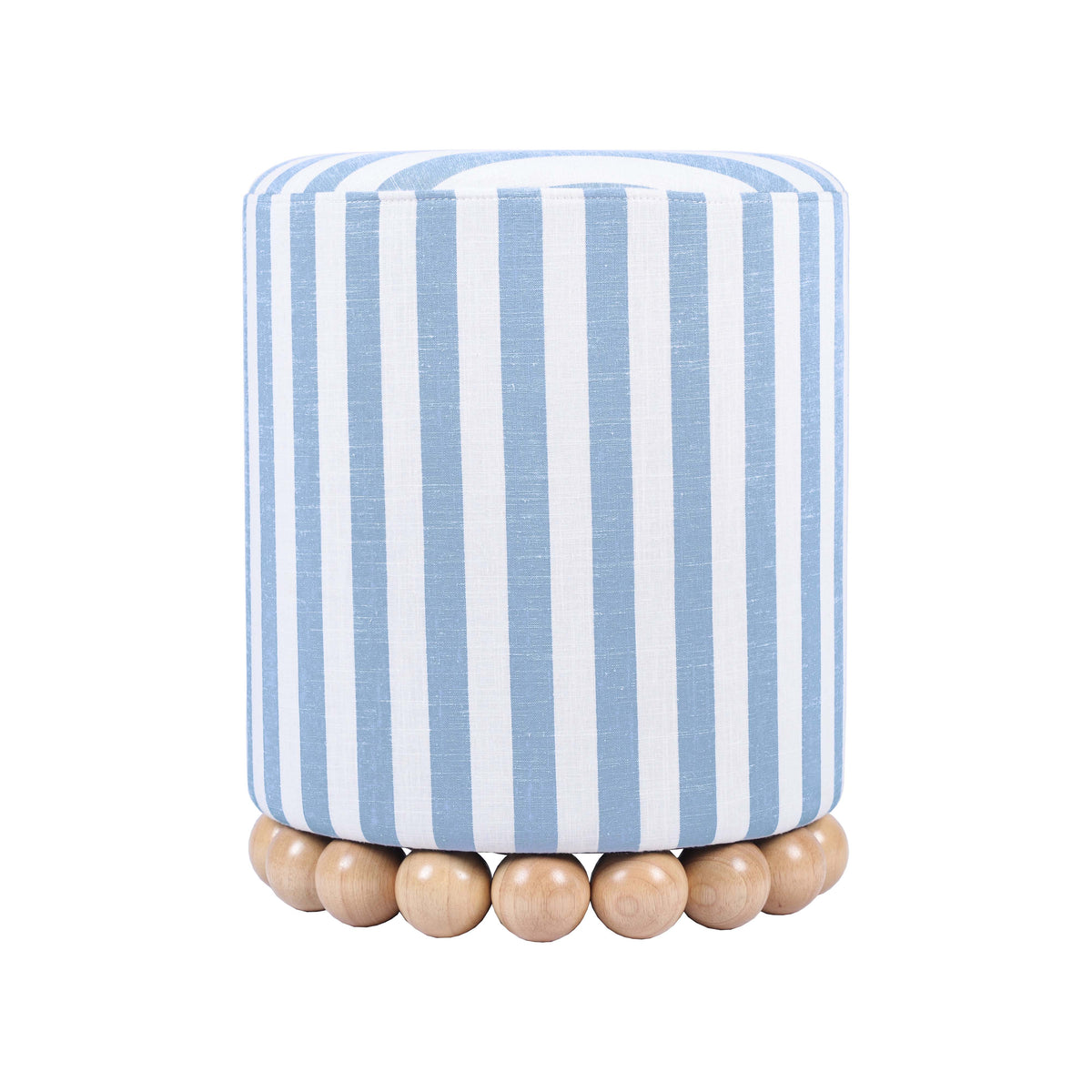 Dex Pastel Blue Striped Linen Ottoman by TOV Furniture – photo 3 of 8