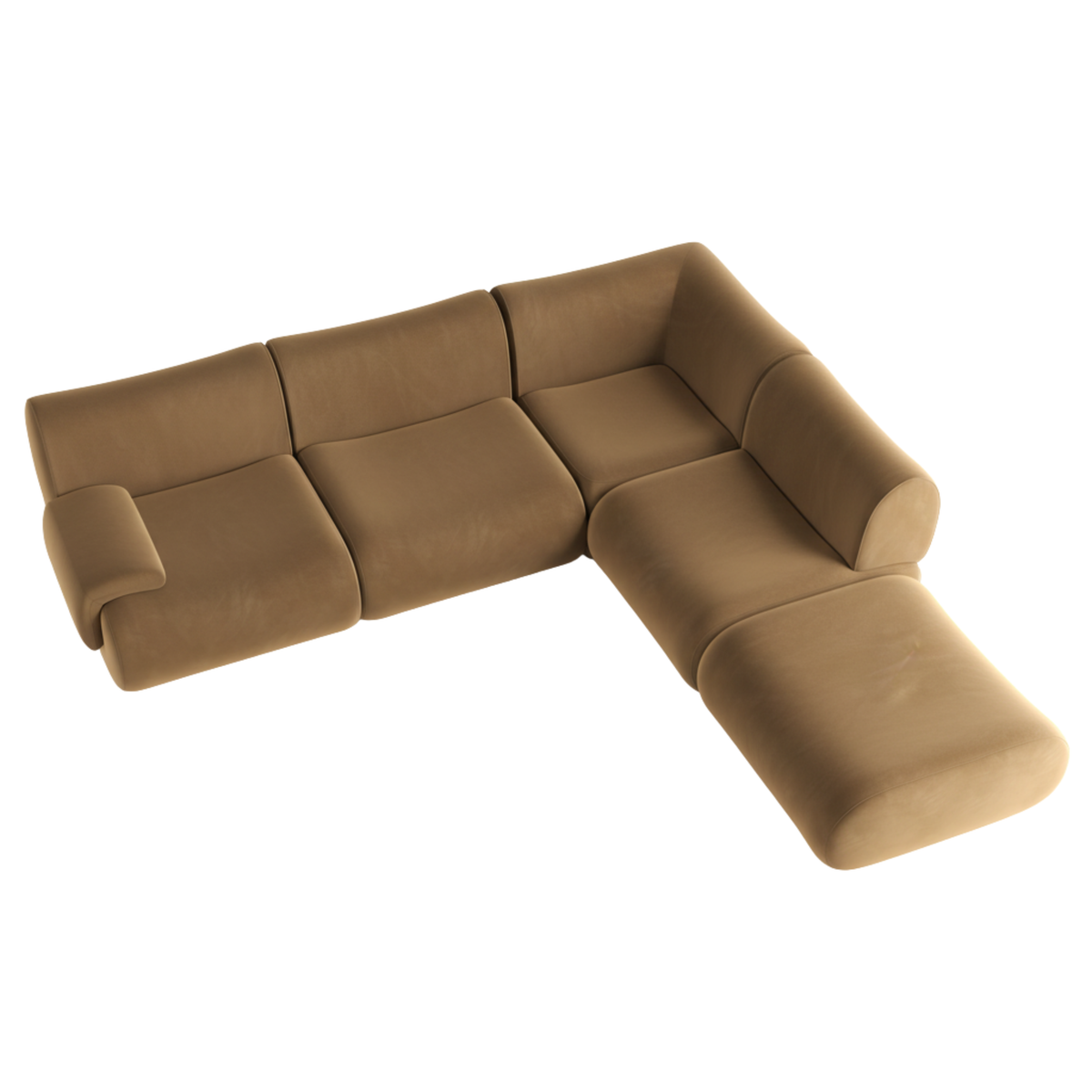 Zenith Latte Brown Velvet Modular RAF Sectional by TOV Furniture – photo 4 of 10
