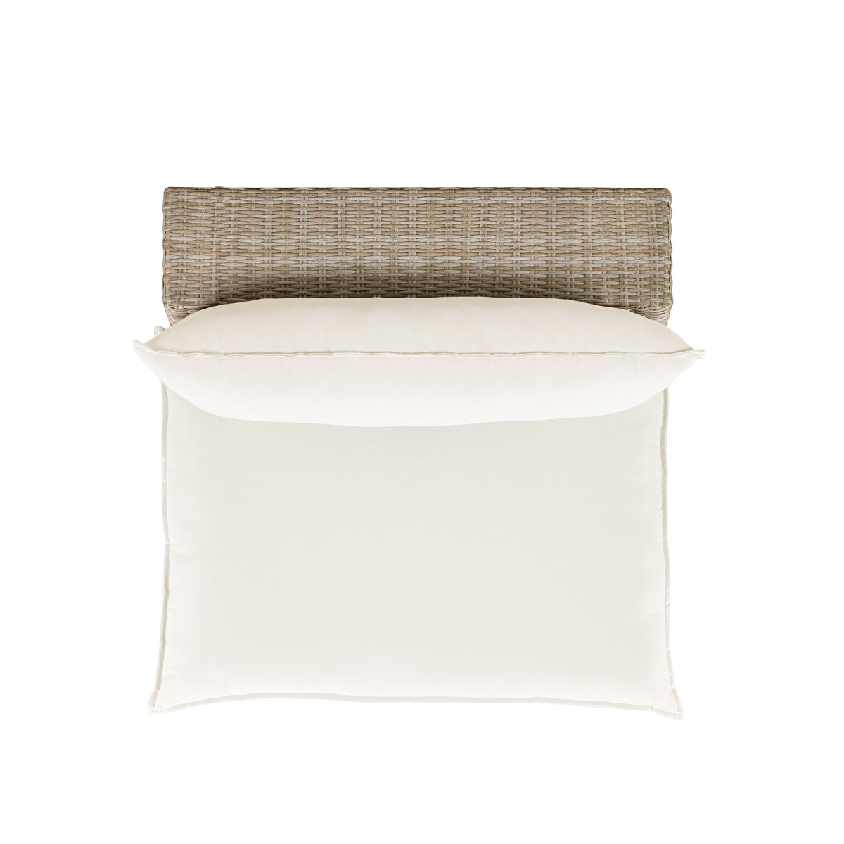 Cali Natural Performance Fabric & Natural Wicker Outdoor Armless Chair by TOV Furniture – photo 3 of 5