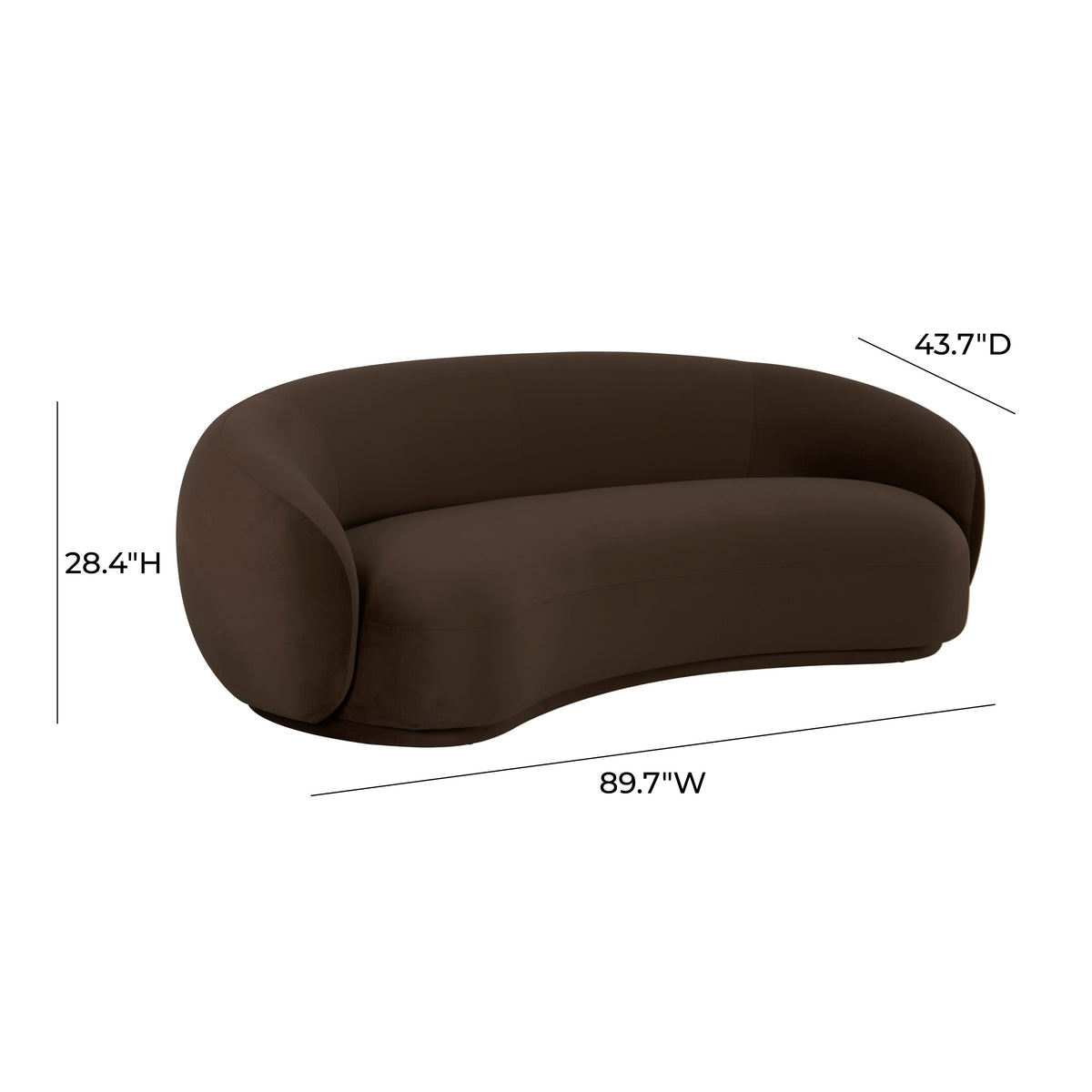 Kendall Chocolate Brown Performance Velvet Sofa by TOV Furniture – photo 6 of 6