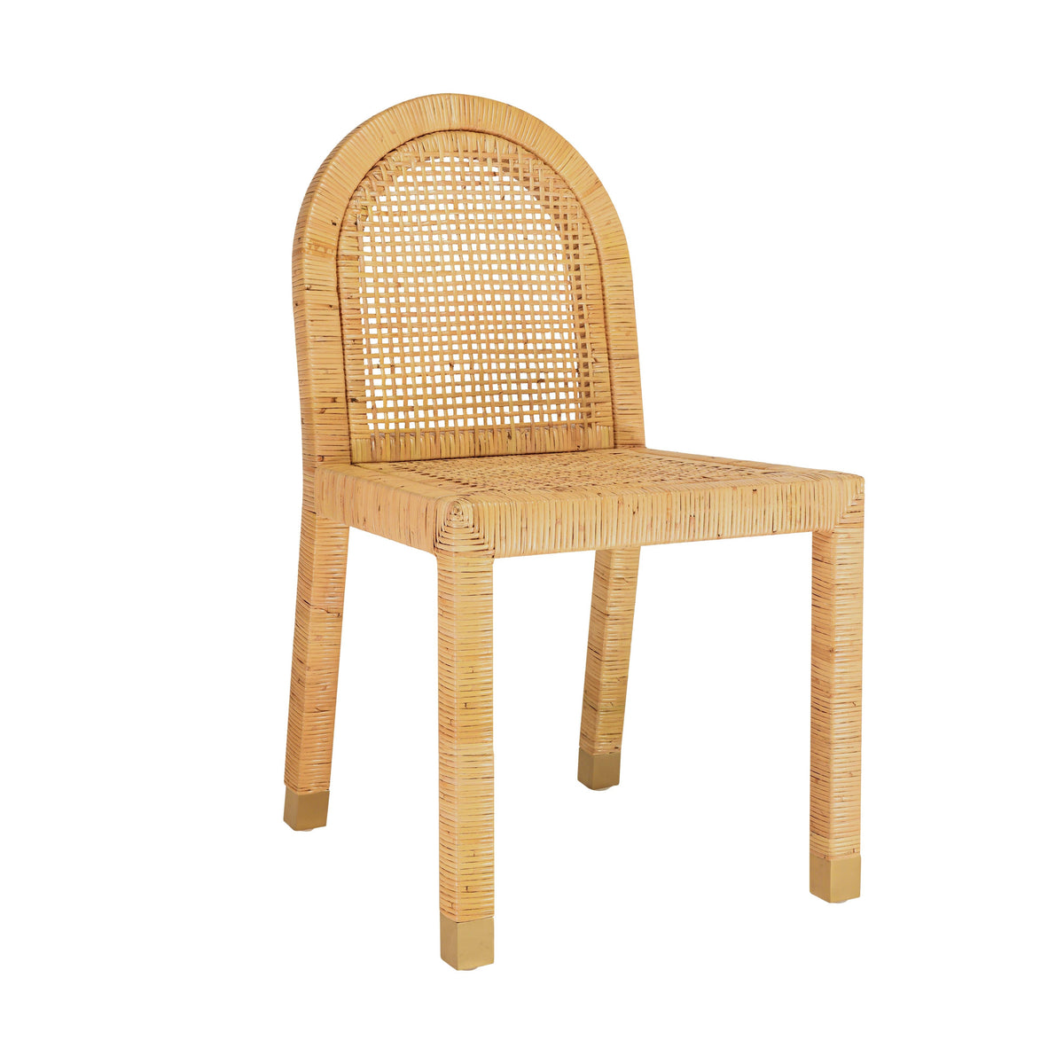 Amara Natural Rattan and Performance Fabric Arched Back Dining Chair by TOV Furniture – photo 4 of 8