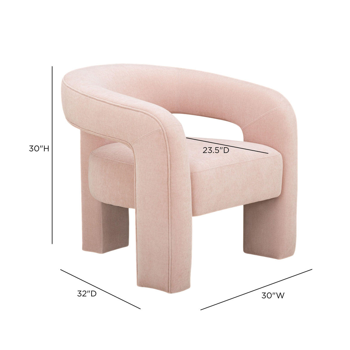 Malone Blush Performance Chenille Accent Chair by TOV Furniture – photo 6 of 6