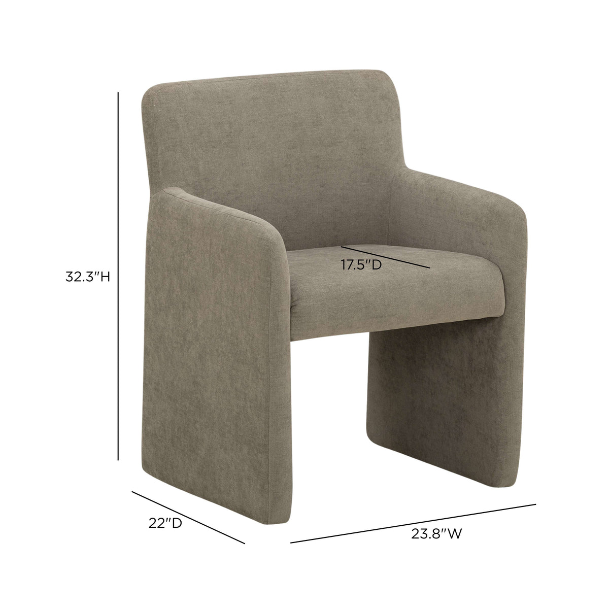 Crawley Performance Linen Chenille Dining Chair in Mink by TOV Furniture – photo 5 of 5