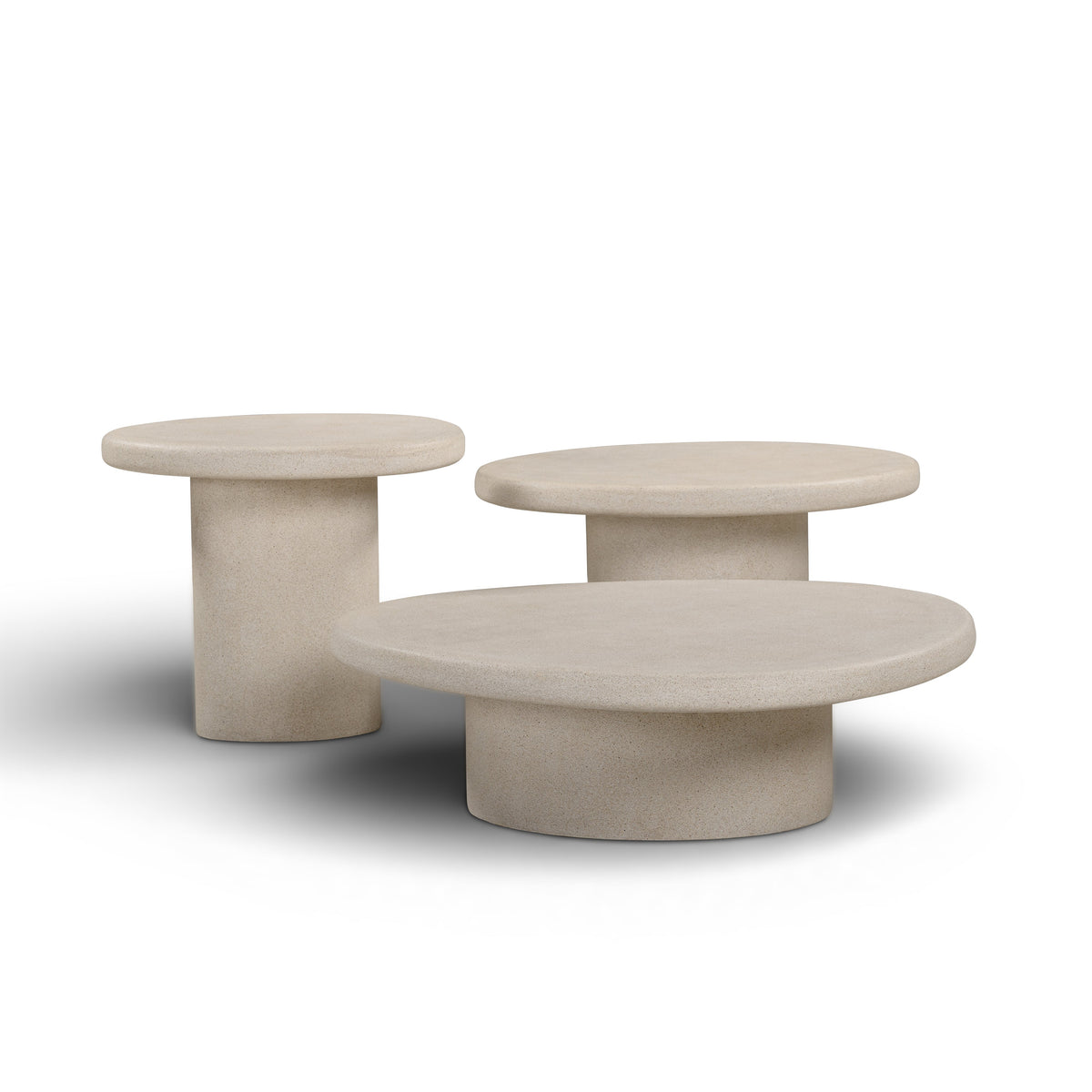 Jade Cream Concrete Indoor/Outdoor Nesting Coffee Table Set by TOV Furniture – photo 1 of 11
