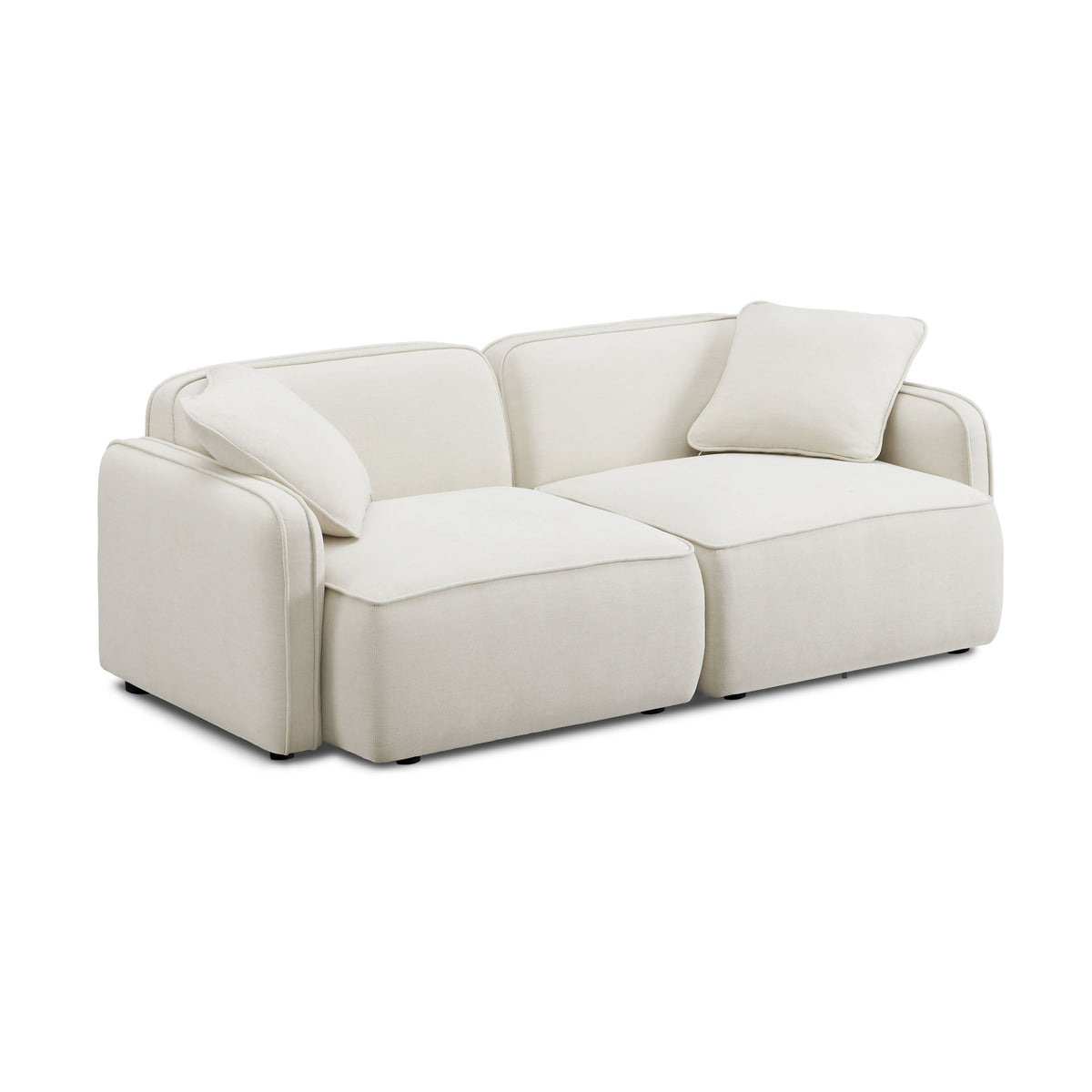 Travie Sand Upcycled Performance Linen Modular Loveseat by TOV Furniture – photo 3 of 7