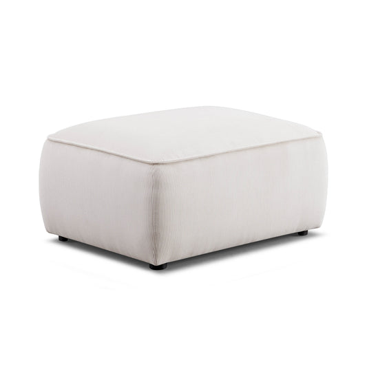Travie White Sand Performance Corduroy Velvet Ottoman by TOV Furniture – photo 1 of 5