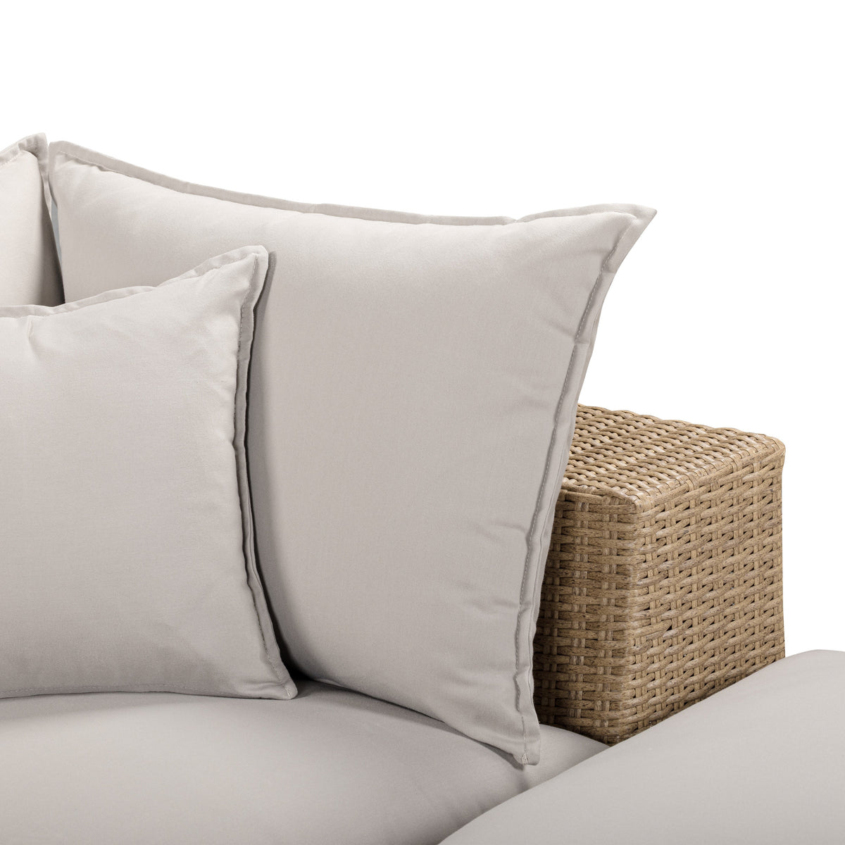 Cali Light Gray Fabric & Brown Wicker Modular Outdoor Sectional by TOV Furniture – photo 6 of 10
