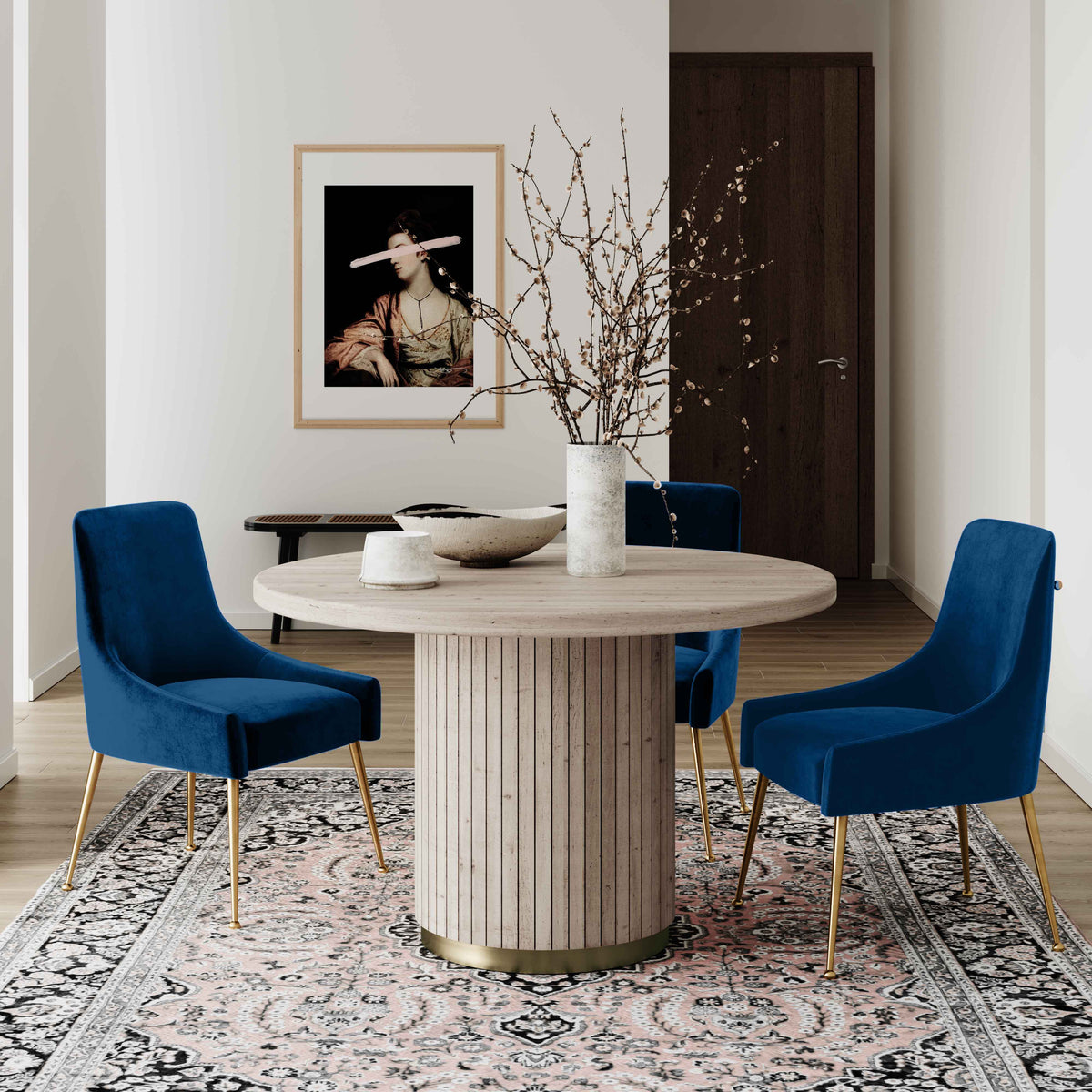 Beatrix Navy Performance Velvet Dining Chair by TOV Furniture – photo 2 of 7