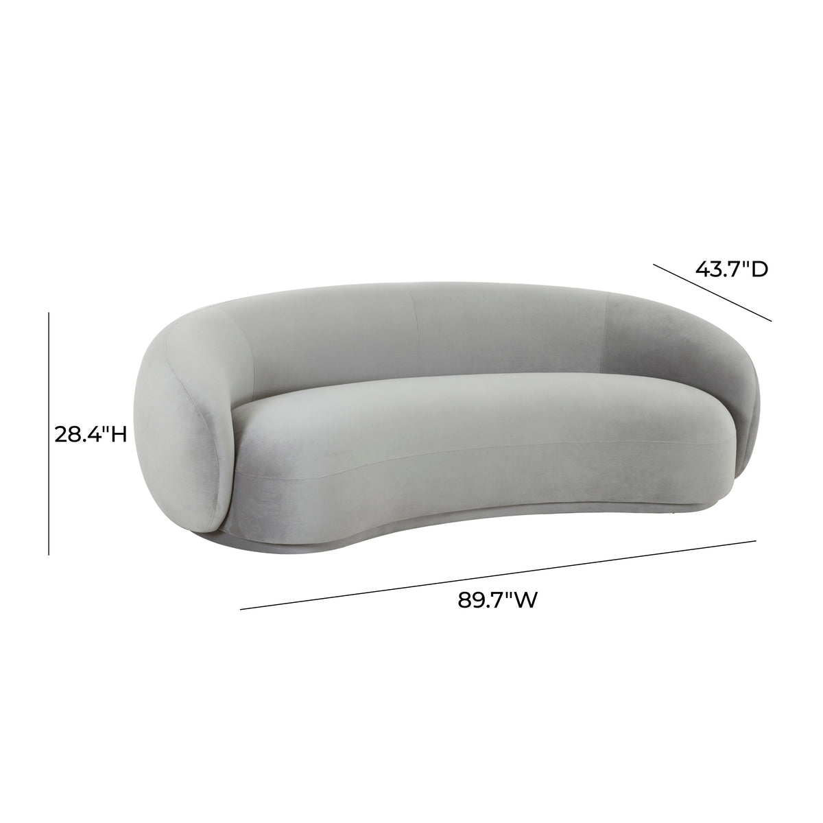 Kendall Light Grey Performance Velvet Sofa by TOV Furniture – photo 6 of 6