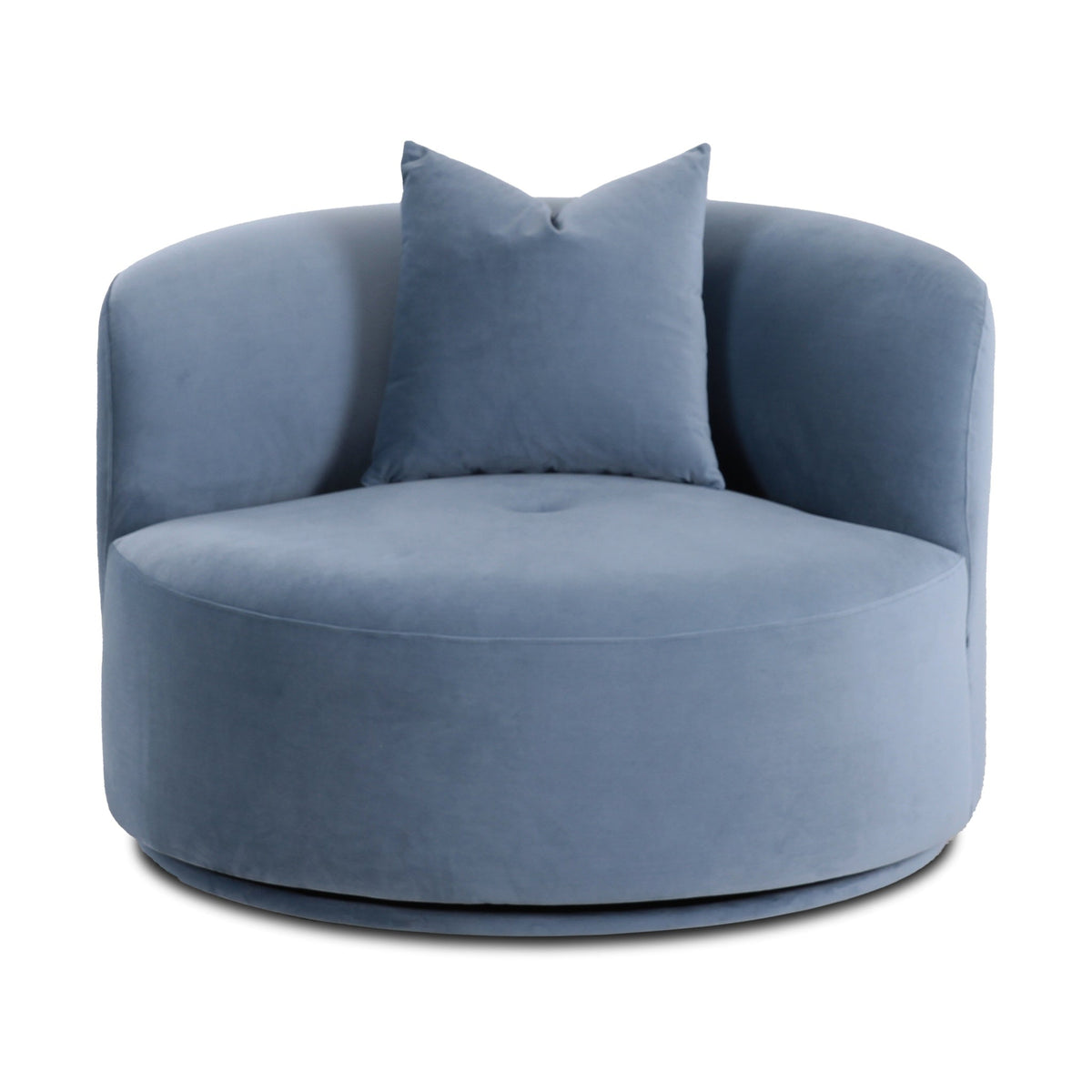 Fickle Blue Stone Velvet Swivel Accent Chair by TOV Furniture – photo 1 of 8