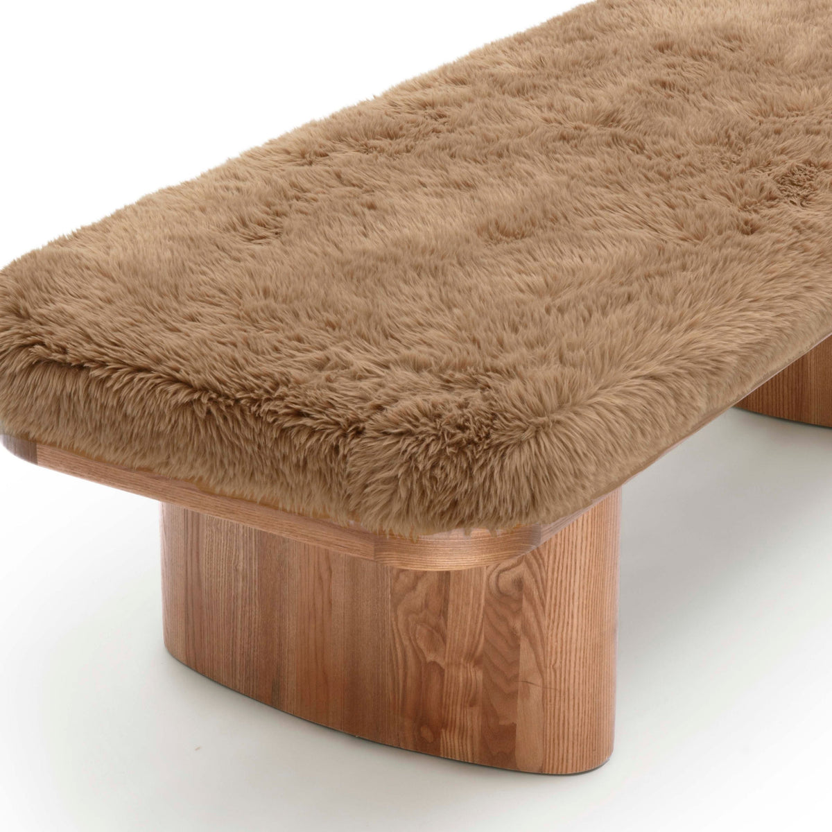 Ollie Taupe Contract-Grade Straight Vegan Shearling Large Bench by TOV Furniture – photo 5 of 7