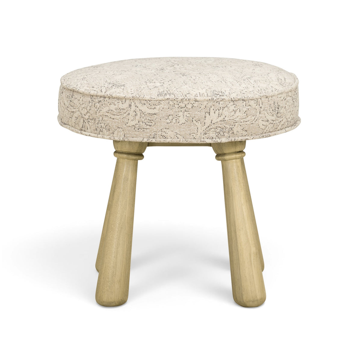 Pookie Neutral Floral Jacquard Ottoman by TOV Furniture – photo 2 of 7