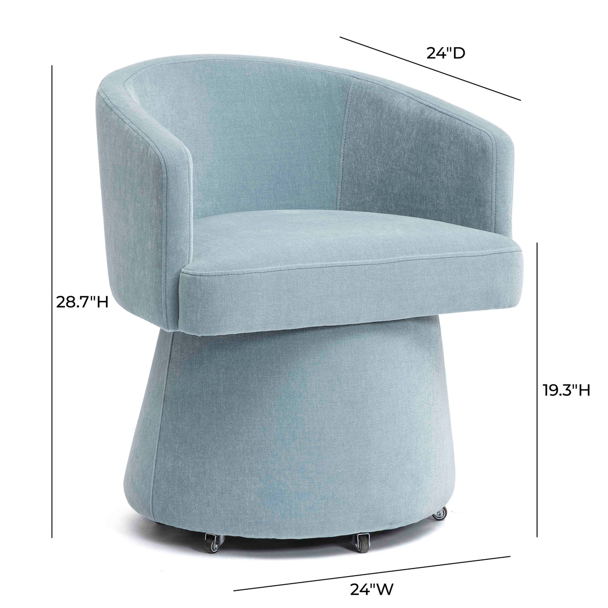 Kristen Rolling Desk Chair in Faded Blue by TOV Furniture – photo 5 of 7