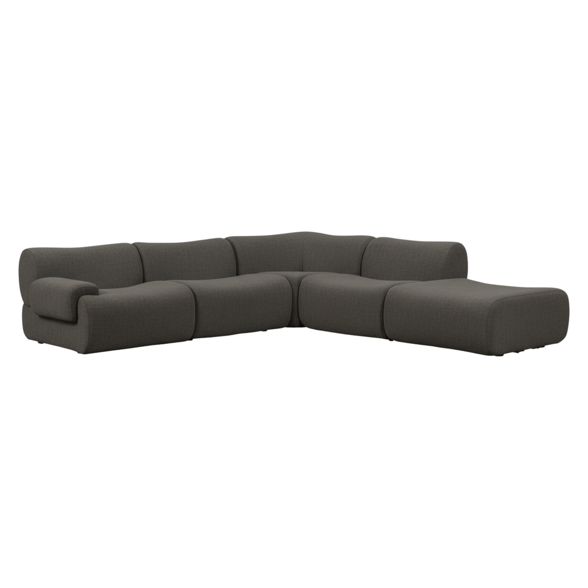 Zenith Charcoal Gray Upcycled Fabric Modular RAF Sectional by TOV Furniture – photo 3 of 9