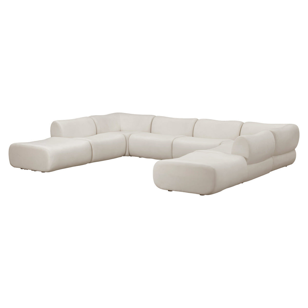 Zenith Cream Upcycled Contract-Grade Fabric Modular Large Chaise Sectional by TOV Furniture – photo 1 of 9
