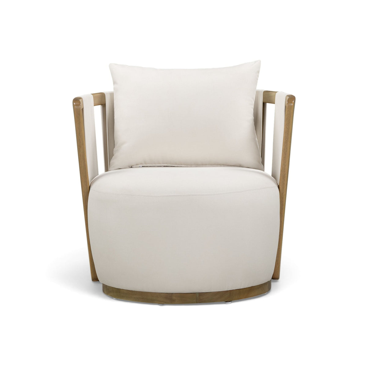 Paolo Cream Upcycled Basketweave Fabric Outdoor Accent Chair by TOV Furniture – photo 2 of 6