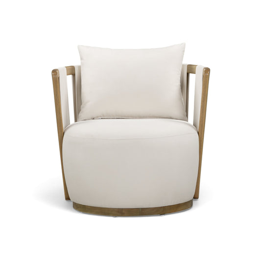 Paolo Cream Upcycled Basketweave Fabric Outdoor Accent Chair by TOV Furniture – photo 2 of 6