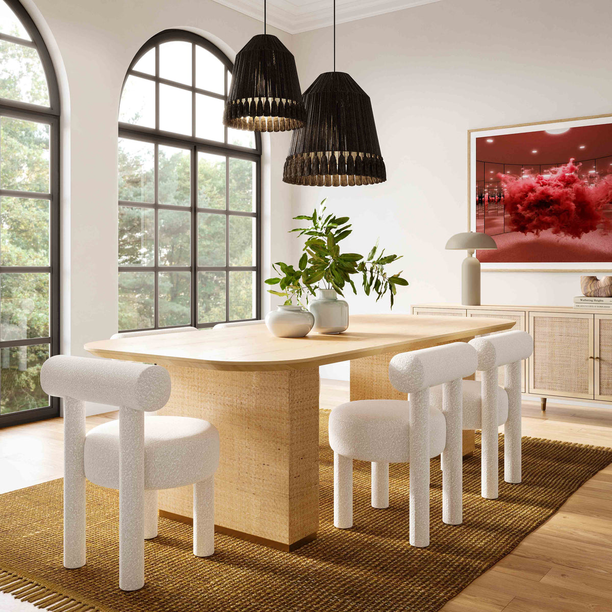 Carmel Cream Performance Boucle Dining Chair by TOV Furniture – photo 2 of 6