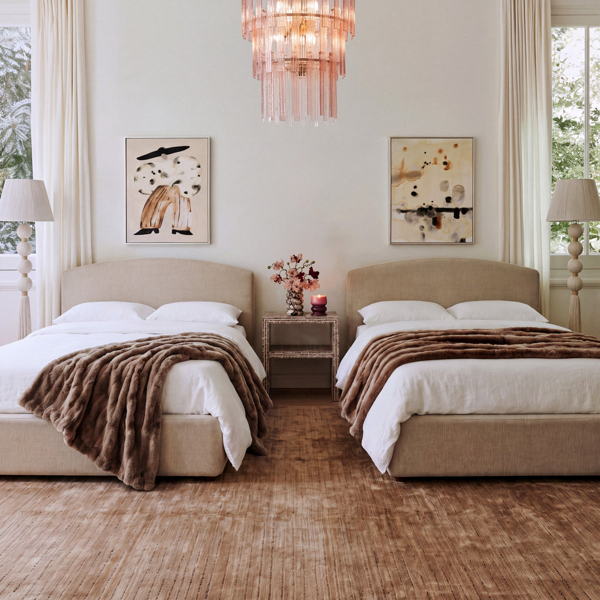 Leah Cream Performance Chenille Bed in 48" Size by TOV Furniture – photo 2 of 11