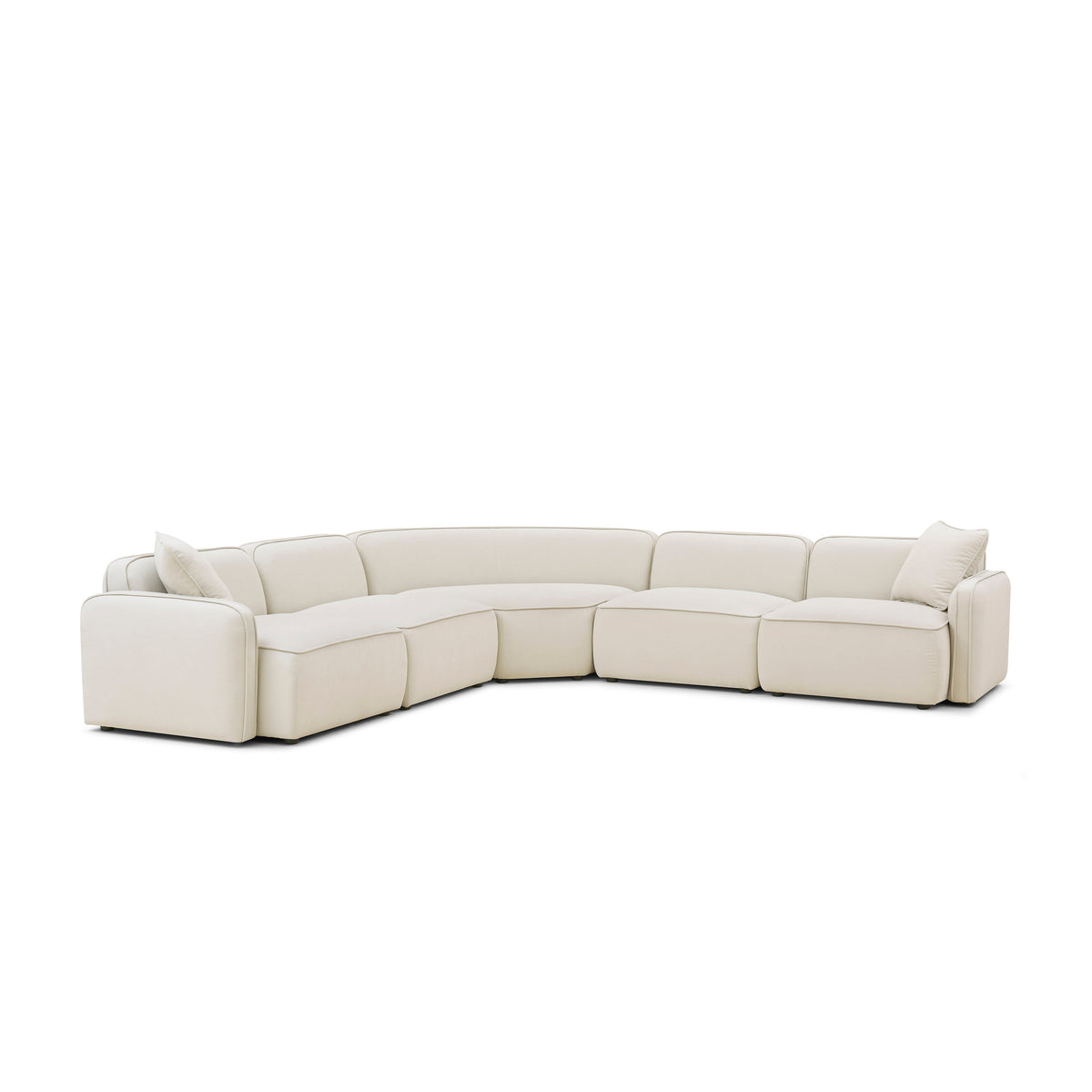 Travie 5-Piece Sand Upcycled Performance Linen Modular Large L-Sectional by TOV Furniture – photo 1 of 6