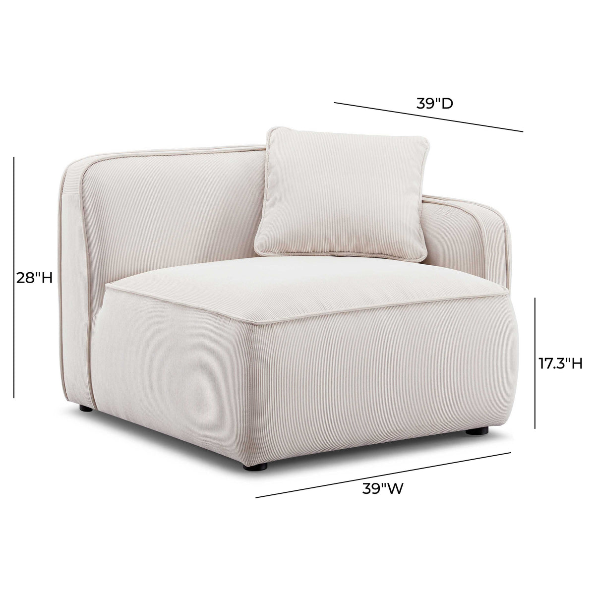 Travie Modular Corner Armchair in White Sand / RAF by TOV Furniture – photo 5 of 6
