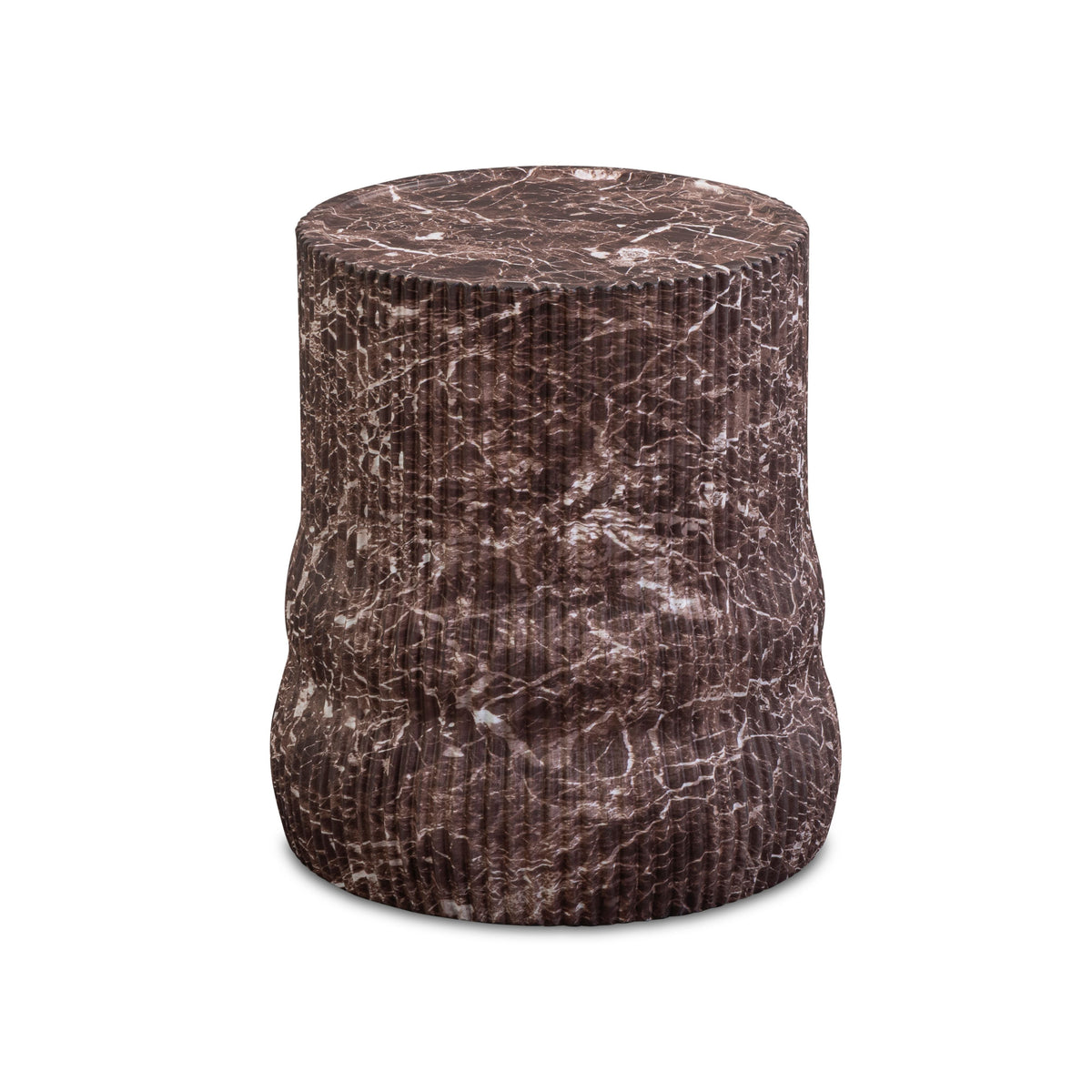 Cilla Red Faux Levanto Marble Indoor/Outdoor Concrete Side Table by TOV Furniture – photo 3 of 6