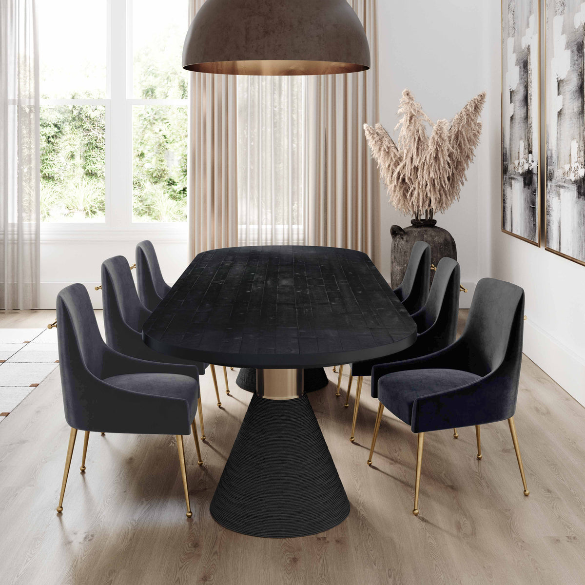 Beatrix Grey Performance Velvet Dining Chair by TOV Furniture – photo 6 of 8