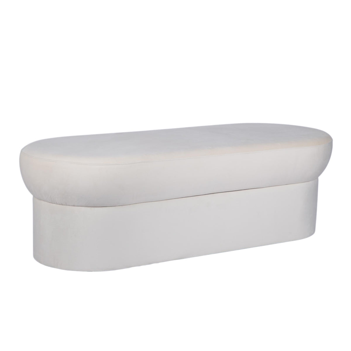 Andrea Cream Performance Velvet 50" Storage Bench by TOV Furniture – photo 2 of 7