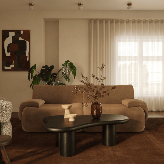 Zenith 80" Latte Brown Performance Velvet Modular Loveseat by TOV Furniture – photo 8 of 8