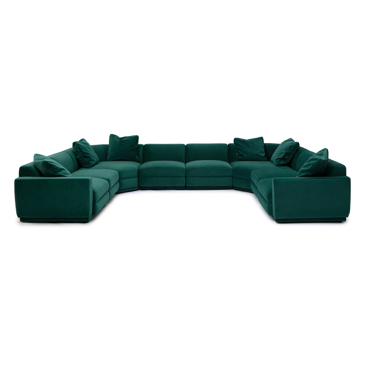 Perry Deep Green Performance Velvet Modular Large U-Sectional by TOV Furniture – photo 1 of 6