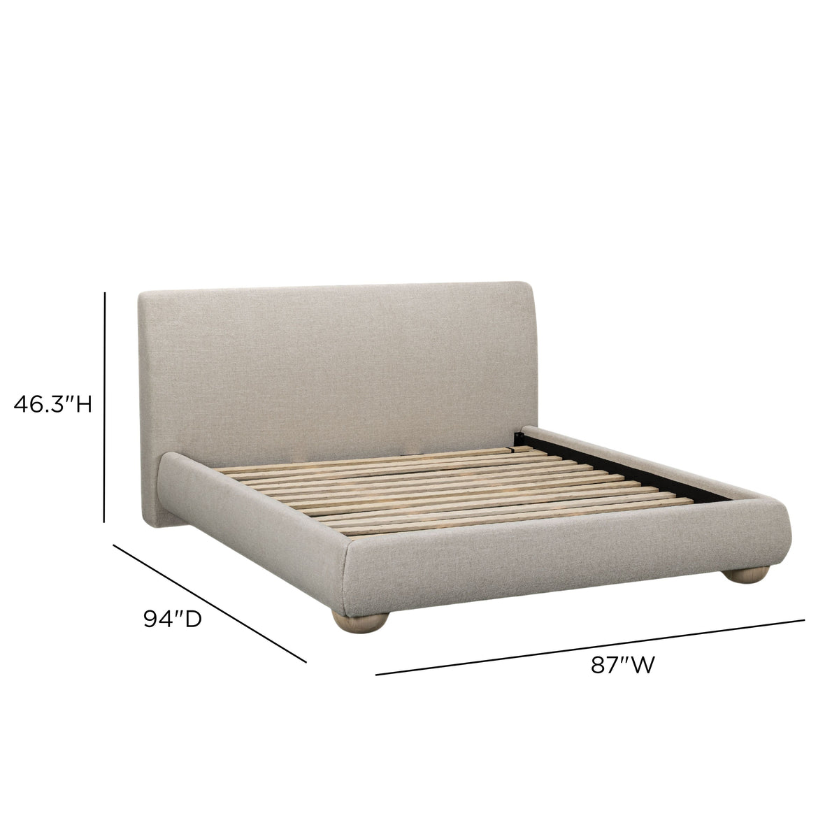 Rayne Cream Textured Fabric King Bed by TOV Furniture – photo 8 of 8