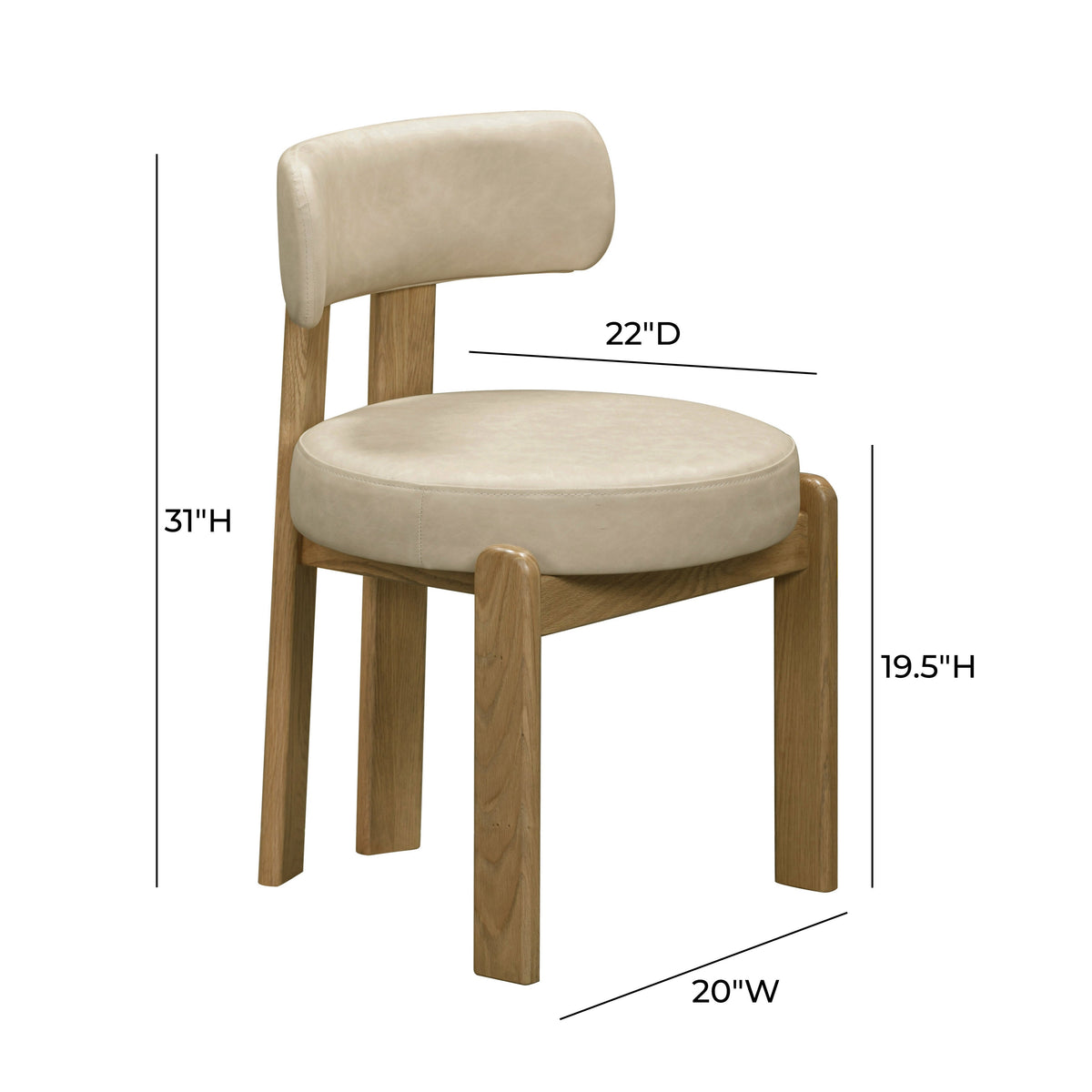 Odessa Taupe Performance Vegan Leather Dining Chair by TOV Furniture – photo 7 of 8