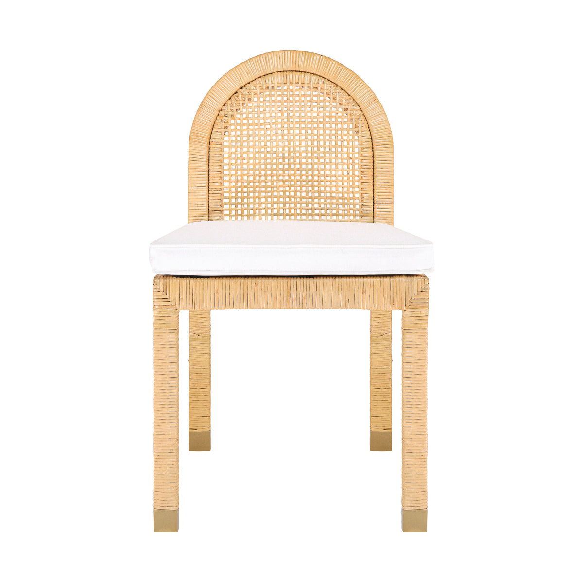 Amara Natural Rattan and Performance Fabric Arched Back Dining Chair by TOV Furniture – photo 3 of 8
