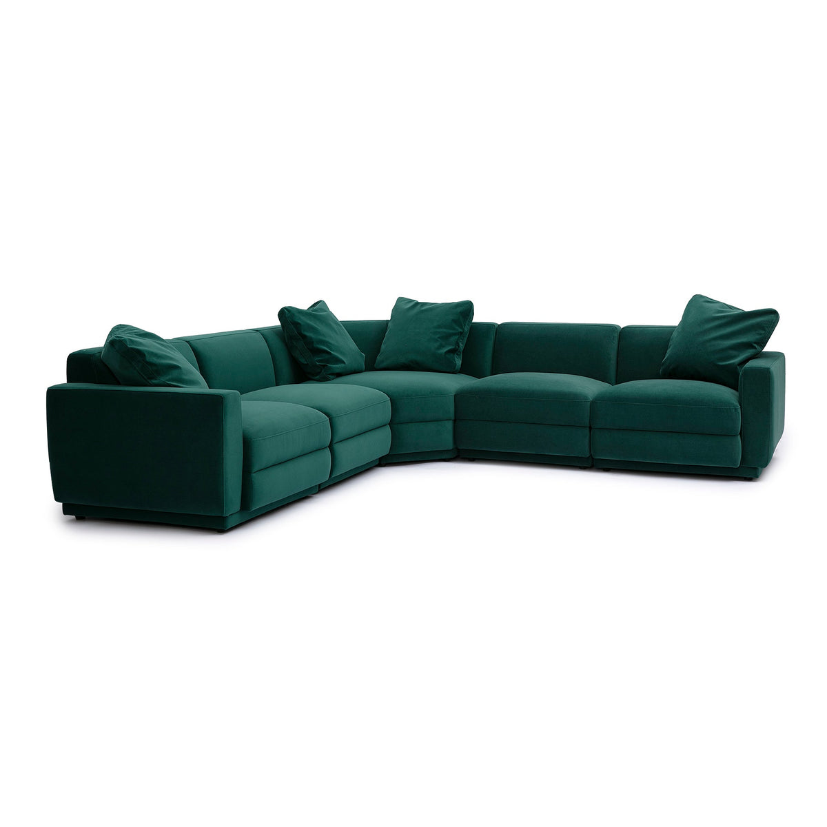 Perry Deep Green Performance Velvet Modular L-Sectional by TOV Furniture – photo 1 of 6