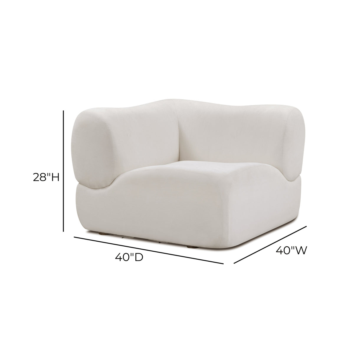 Zenith Cream Upcycled Contract-Grade Fabric Corner Wedge by TOV Furniture – photo 5 of 5
