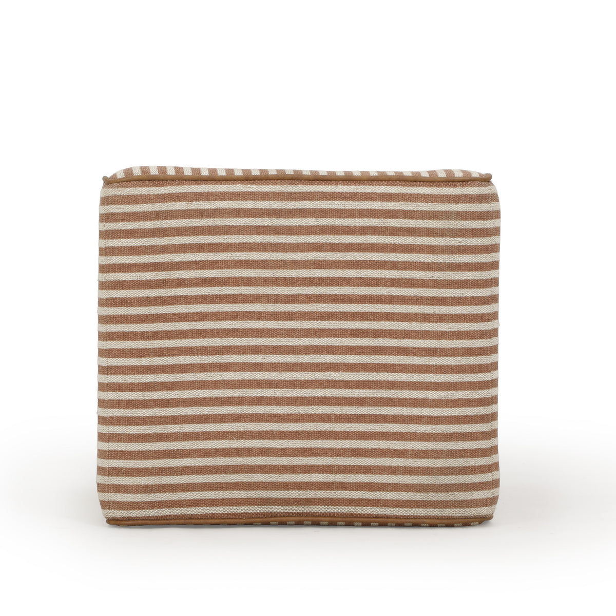 Byron Square Terracotta Stripe Cotton Jute Ottoman by TOV Furniture – photo 5 of 7