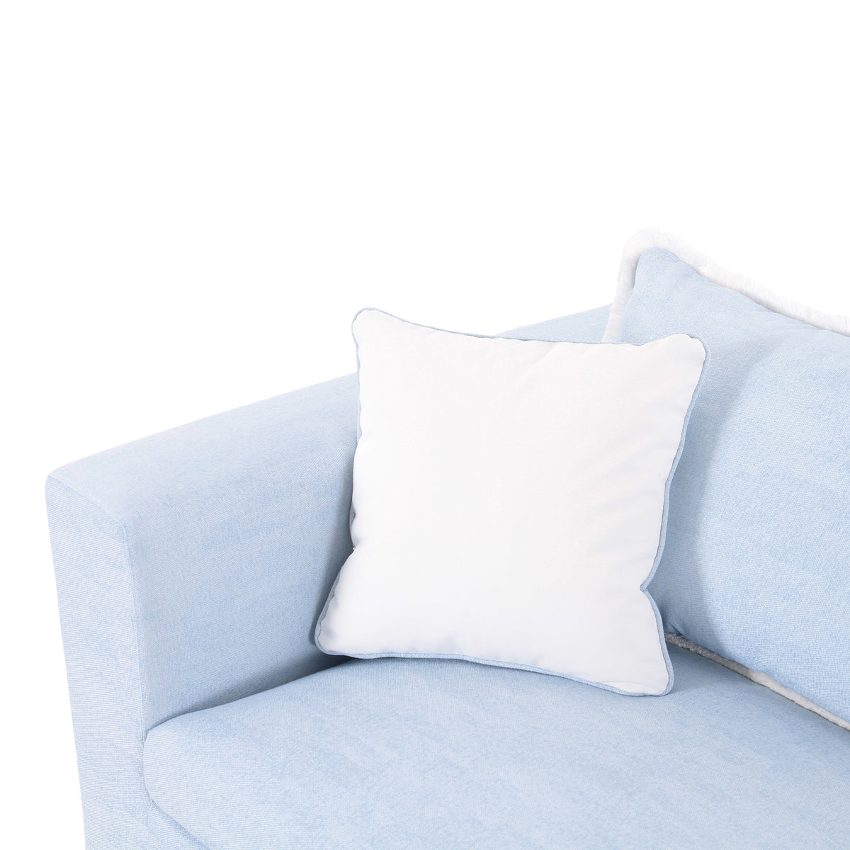Salty 85" Light Blue Performance Petite Boucle Outdoor Sofa by TOV Furniture – photo 4 of 7