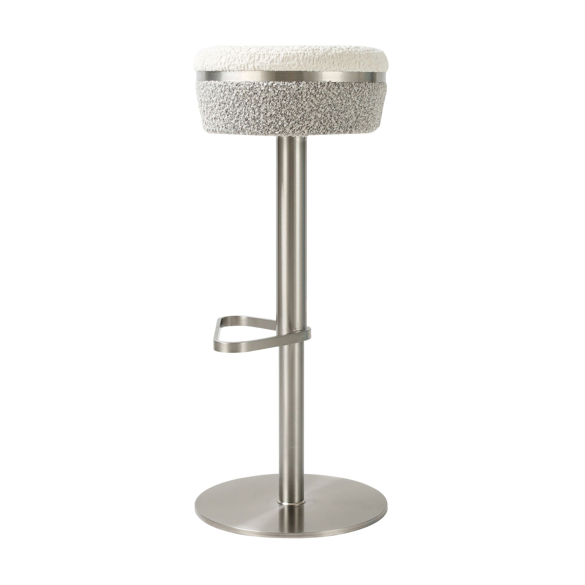 Astro White and Grey Boucle Adjustable Stool by TOV Furniture – photo 4 of 7