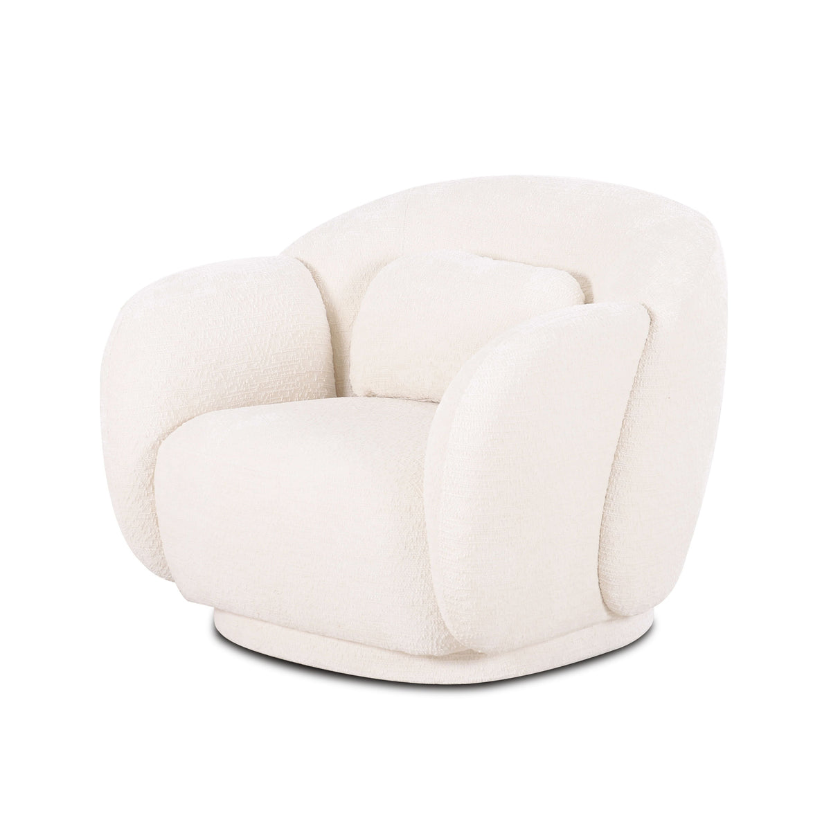 Misty Cream Textured Knubby Fabric Accent Chair by TOV Furniture – photo 3 of 8