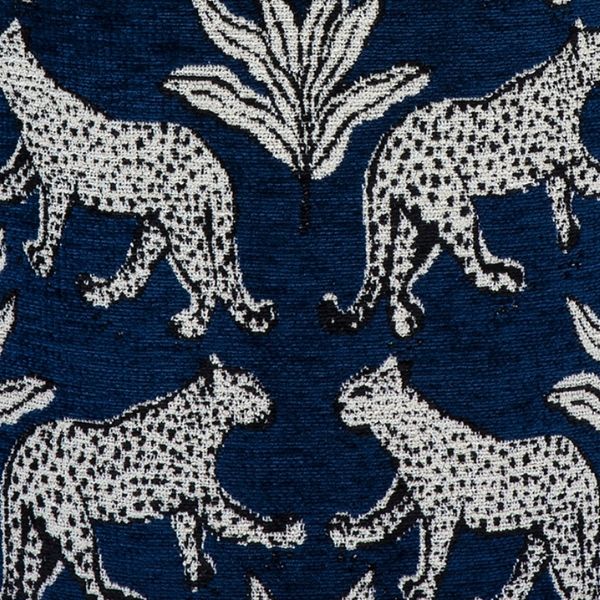 Dex Blue Leopard Jacquard Ottoman by TOV Furniture – photo 5 of 5
